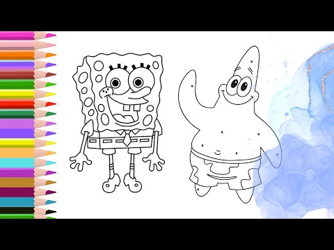 Cheio de Cor 🧽⭐🌊Pintar Desenho do Bob Esponja em Portugues | Bob Esponja e Patrick