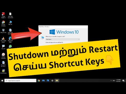 How to Shutdown/Restart Windows 10 by Using Keyboard | Shutdown செய்ய Shortcut keys