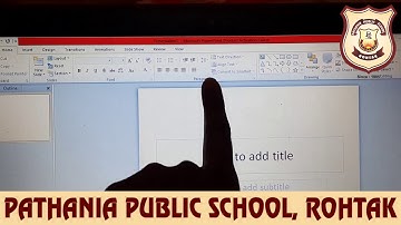 Pathania World Campus- Class 4- Computer- Chapter-9 (PowerPoint- Introduction)