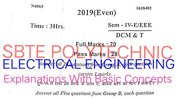 SBTE POLYTECHNIC 2019(EVEN) DC MACHINES & TRANSFORMERS OBJECTIVE SOLUTIONS