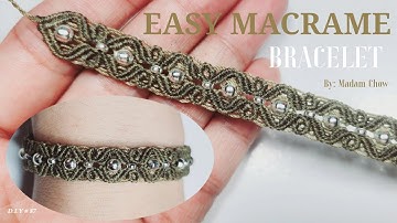 Macrame Tutorial / How To Make: Diamond & Curved Pattern Bracelet