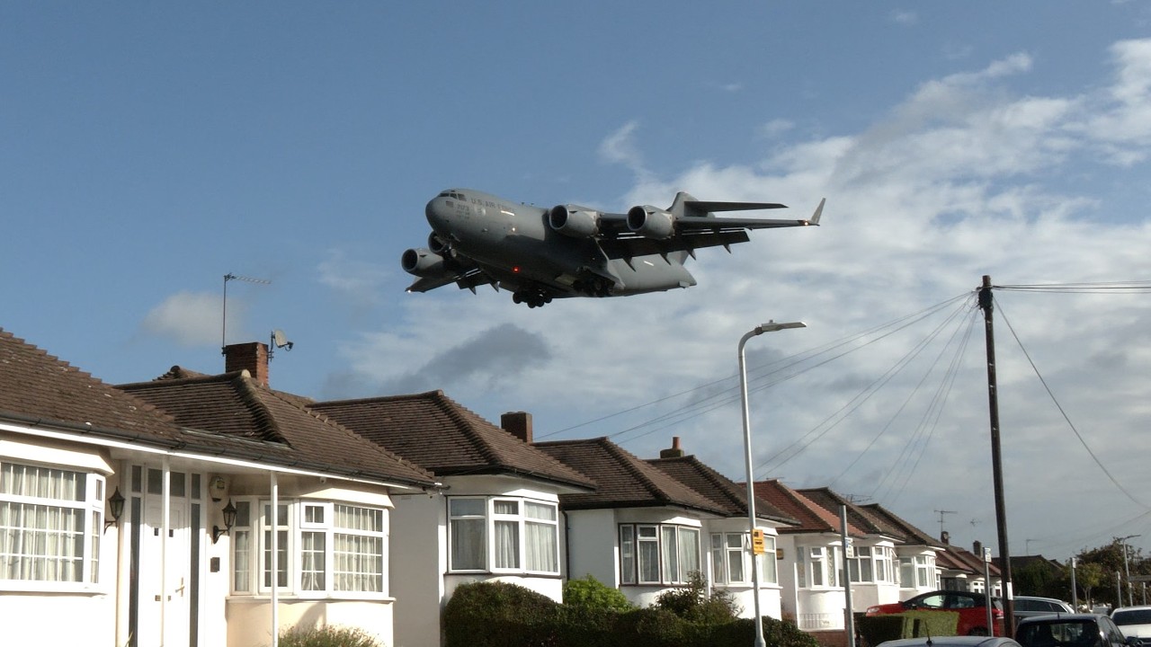 President Trump's helicopter arrives in London as police block road for large plane