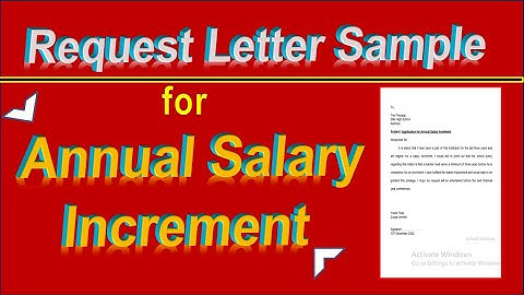 Application for Annul Salary Increment   Request letter for increase of Salary