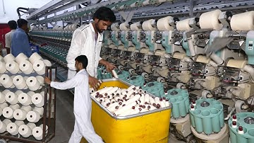 Cotton to Yarn Manufacturing Process In Huge Factory