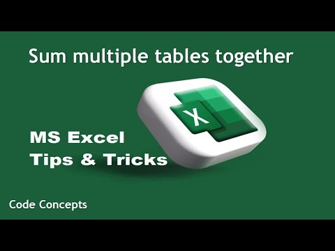Excel Tips and Tricks | how to sum multiple table together. - YouTube