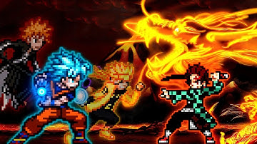 Goku SSGSS (Team Shonen) V2 (New) VS Tabjiro V3 (all form) in Jump Force Mugen