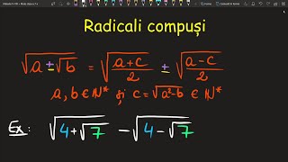 Radicali compusi/dubli clasa a 7 a Exercitii Formule Teorie(Invata Matematica Usor-Meditatii Online)