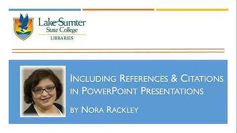 Including References & Citations in PowerPoint Presentations