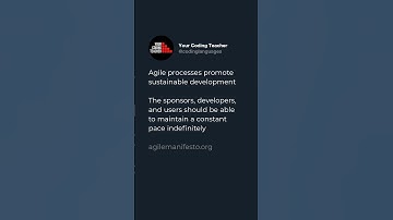 Agile processes promote sustainable development  The sponsors, developers, and users should be ab...