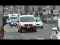 Ancona 10x italian emergency vehicles responding to autobus road accident