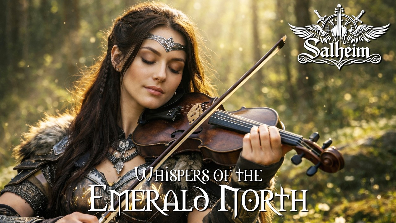 WHISPERS OF THE EMERALD NORTH | 1 Hour Nordic Viking Violin Metal | Fantasy Music for Focus & Gaming