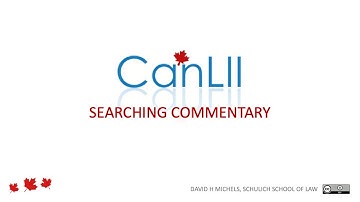 Searching CanLII Commentary