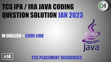 TCS IPA Java Question | TCS IRA Java Question | TCS IPA | TCS IRA | TCS PRA | TCS CPA