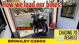 How we load our motorcycles in the Brinkley G3500