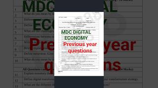 fyugp second sem | mdc| digital economy previous year|#fyugp