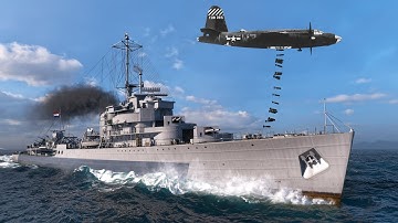 World of WarShips Tromp - Sky Rain of 202 Bombs!