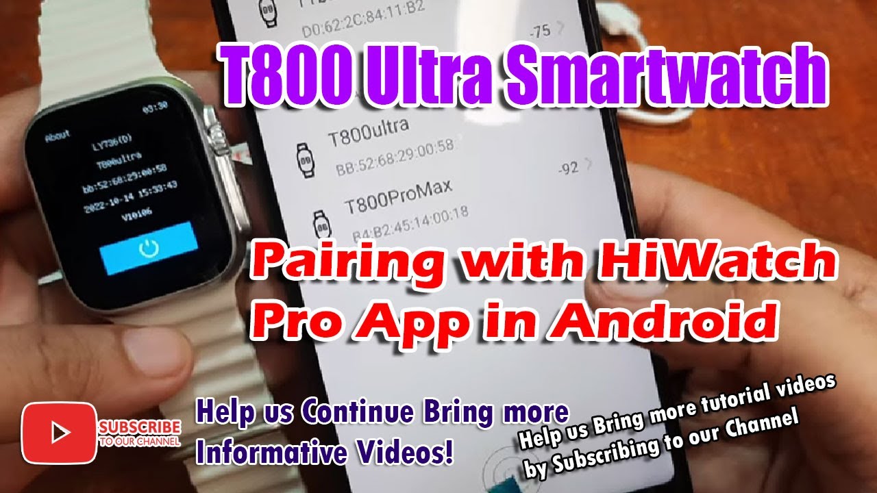 Pairing T800 Ultra Smartwatch with HiWatch Pro App in Android