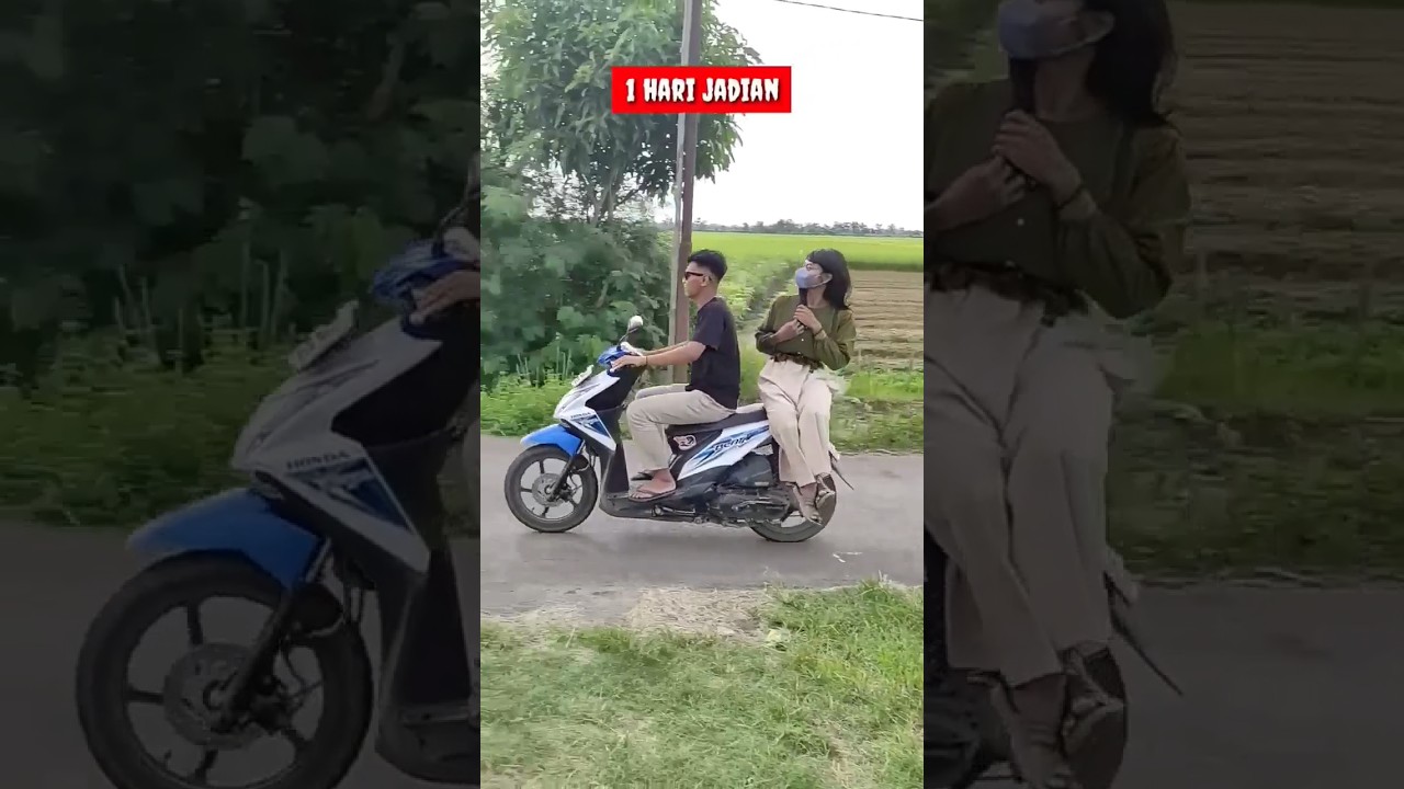 Bonceng pacar baru dan lama lucu sekali