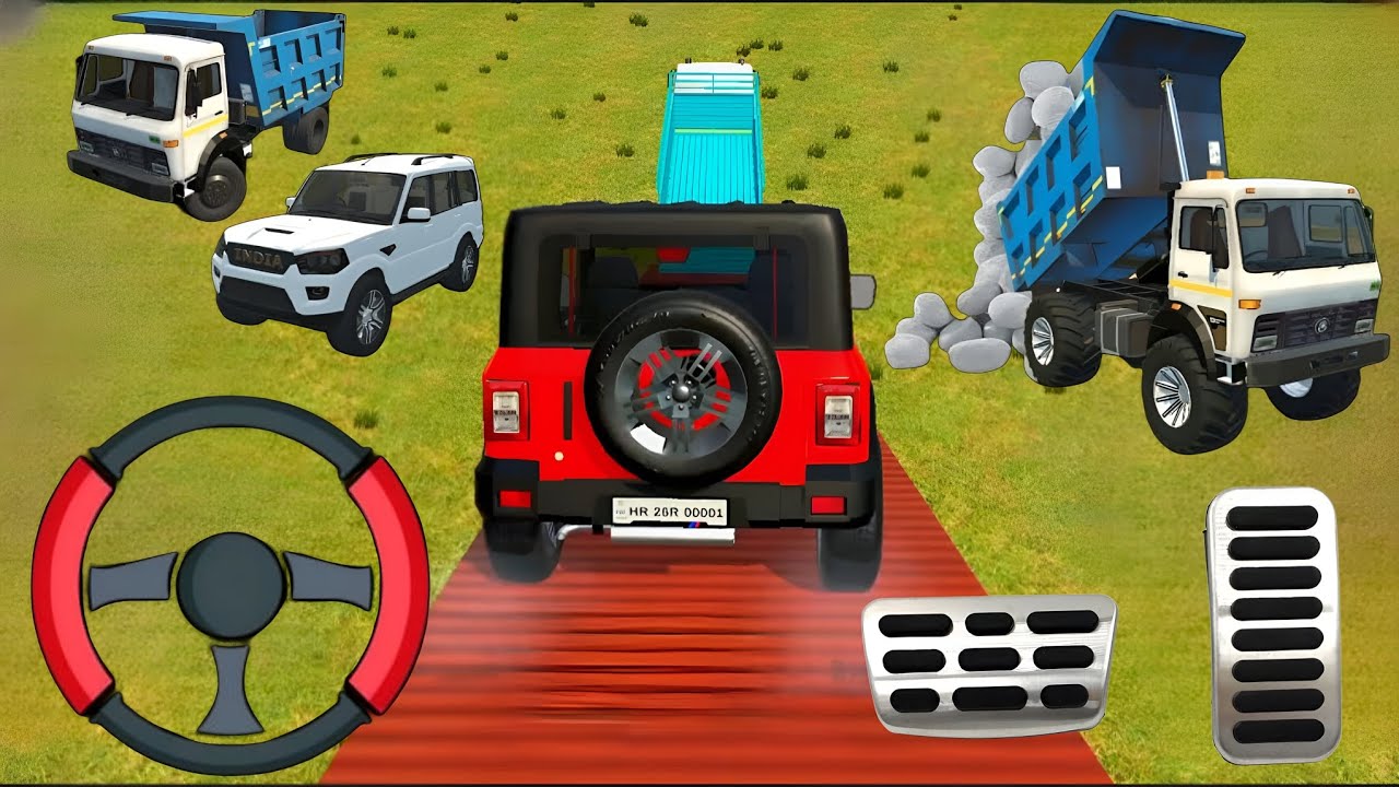 Drive JCB And Unloading Stone From Dumper In Game 🔥 | Truck Game 🚛 | Truck Wala Game