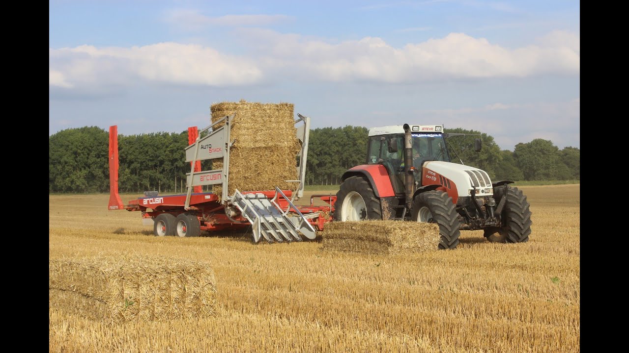 Pressage et ramassage de paille 2016 Autochargeuse Arcusin YouTube