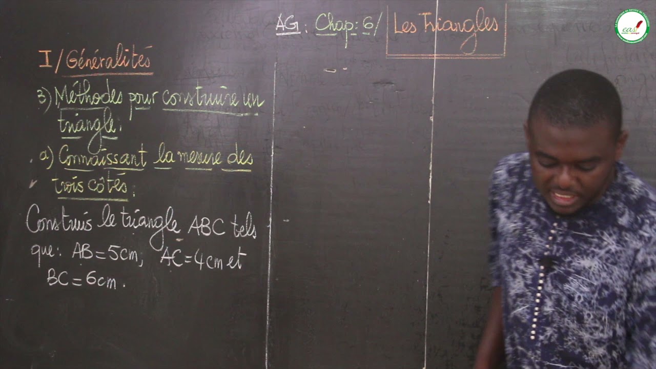 Cours - Sixième - Mathématiques : Les Triangles / Suite 1 / M. Guéye