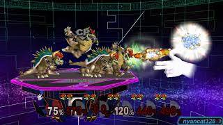Super Smash Bros. Melee Crazy Mod UE: Rapid Master Hand vs. 5 Giga Bowsers