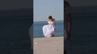Gorgeous Model Leah Pose On The Beach For The Billboard Commercial, Raw Original Footage