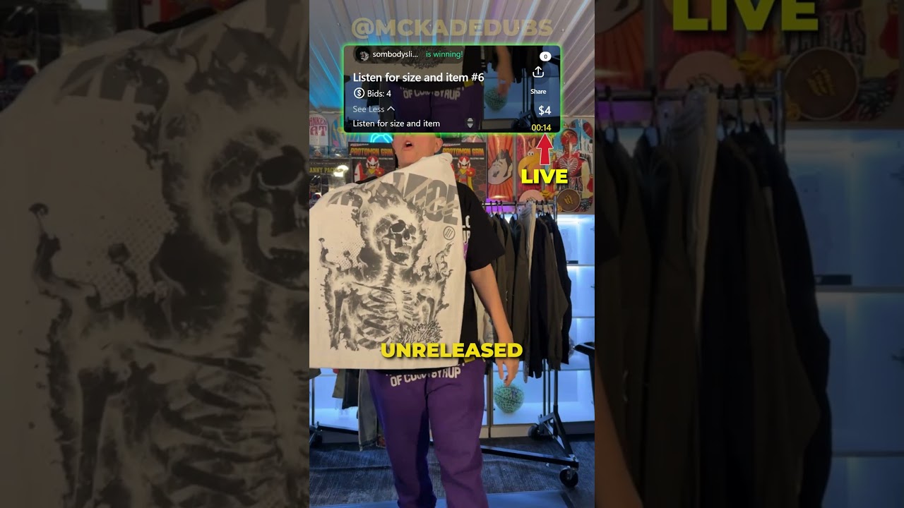 Live Auction "MiVice : Skull Graphic Tee" #whatnot #reselling #liveauction