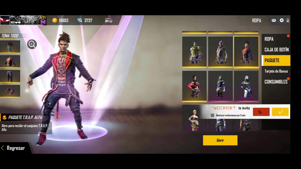 Consigo los trajes de trap en free fire. YouTube
