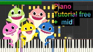 Baby Shark Remix Piano Tutorial Free Midi