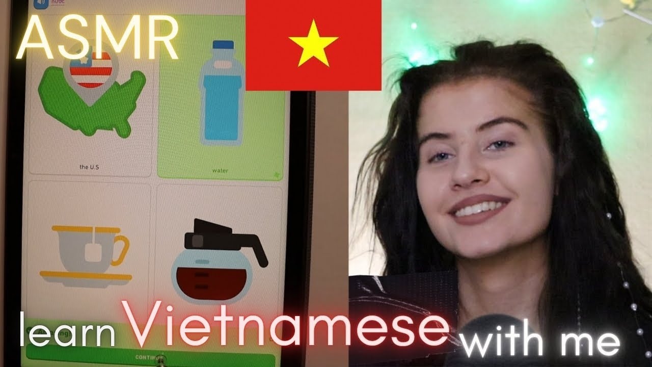 ASMR learn VIETNAMESE with Duolingo / Vietnamese for BEGINNERS 🇻🇳 (whispered) to make you sleepy 😴