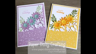 Pretty floral card with Round the Bend dies from Stampin Up! @PaperDaisyCrafting