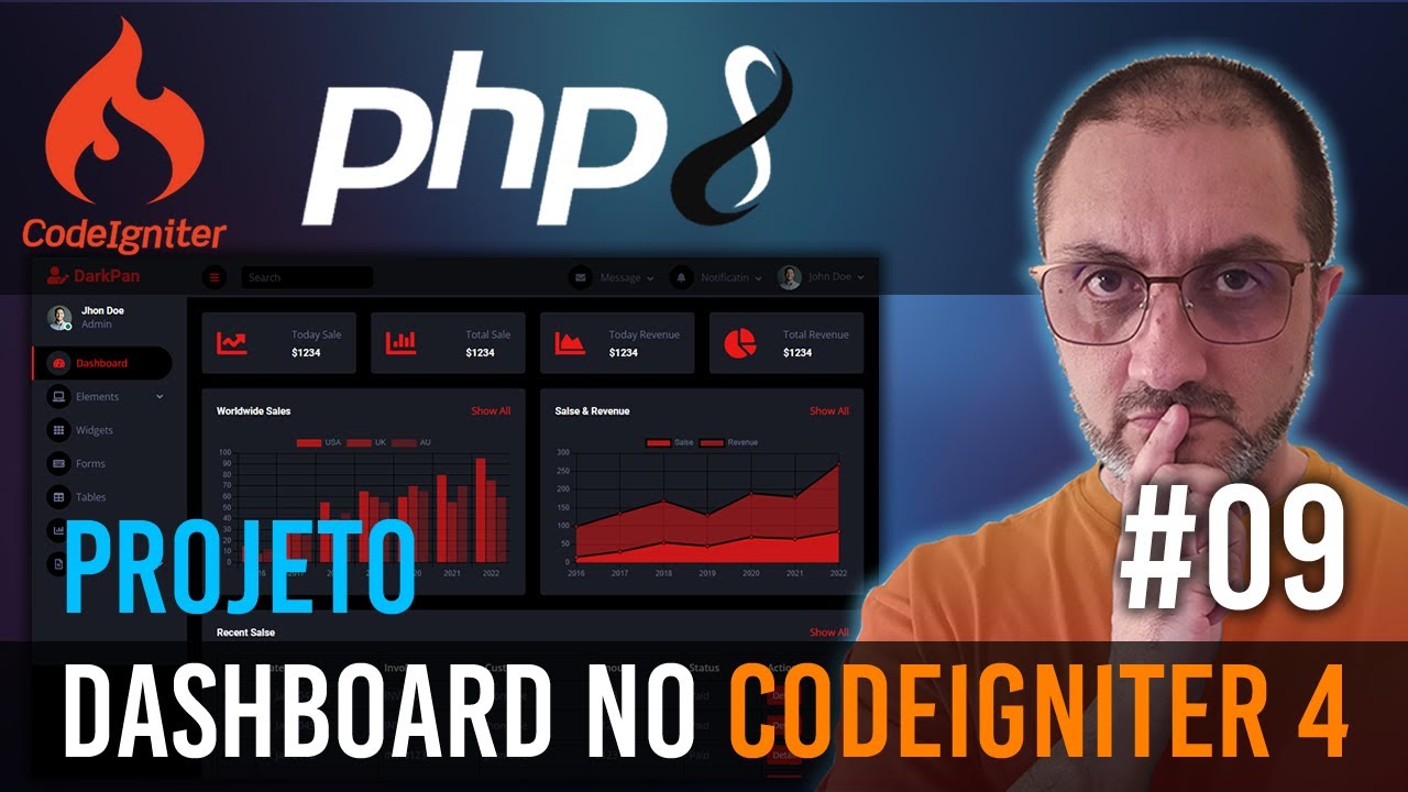 PROJETO - Dashboard no CodeIgniter 4 - Parte 9 - YouTube
