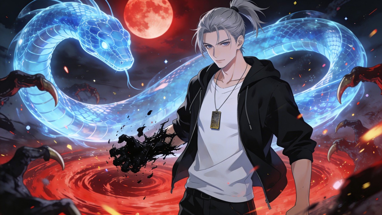 💥تحت القمر الدموي، تحولت ذراعي إلى وحش ثعباني يلتهم كل شيء.