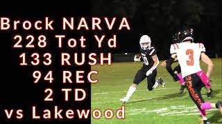 Brock Narva 228 Total Yards, 2 TD - 133 Rushing, 94 Receiving | Chatfield vs Lakewood 10.14.22