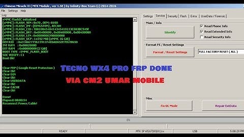 Tecno WX4 Pro FRP done by One Click With CM2
