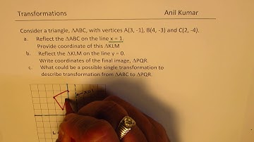 Reflection on line x = 1 and then on y = 0 with net Transformation of Triangle