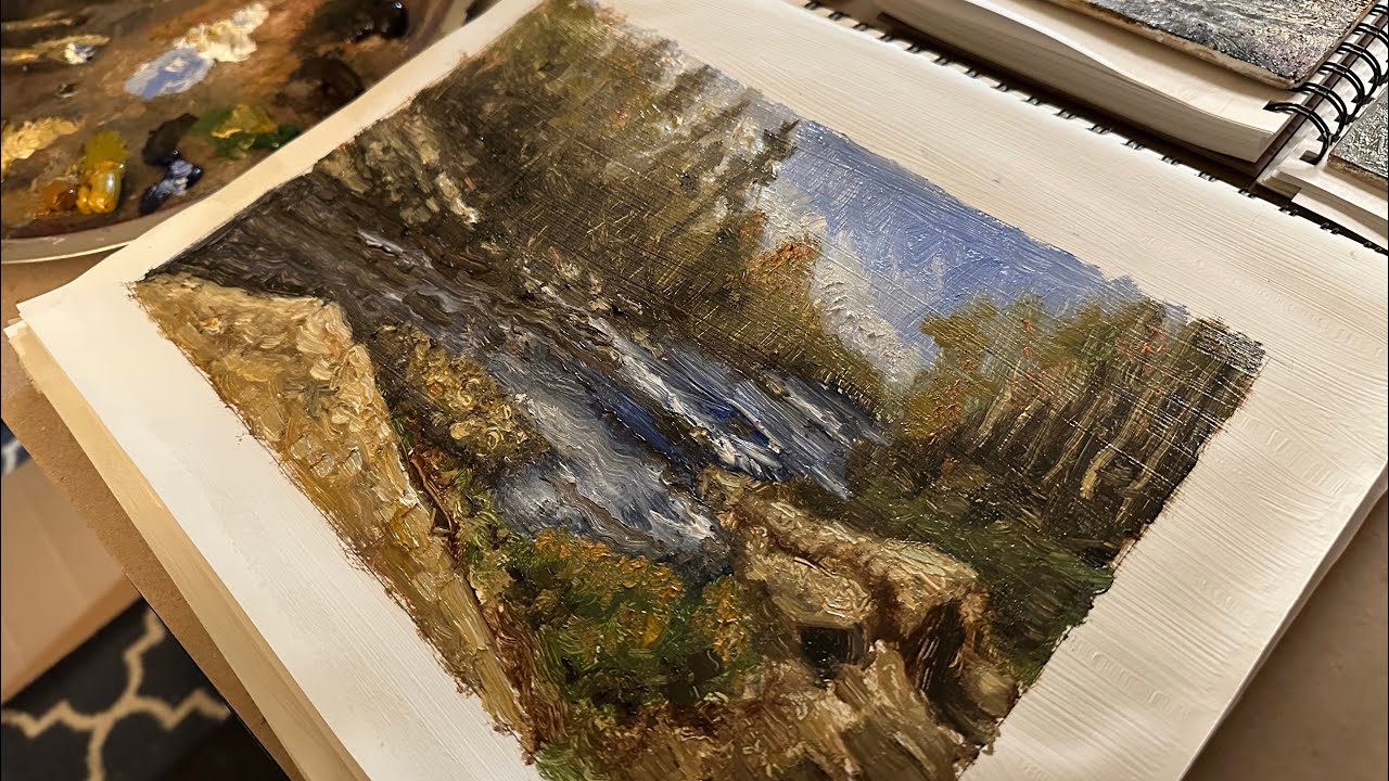 Small oil painting journal study of Broadhead Creek YouTube