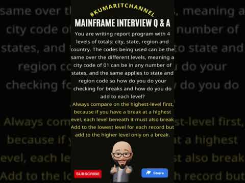 Mainframe Interview Q & A #kumaritchannel #ibm #mainframe #mainframeinterview