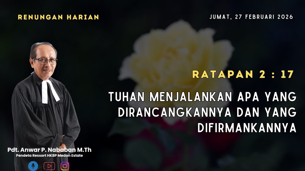RENUNGAN HARIAN | JUMAT, 27 FEBRUARI 2026