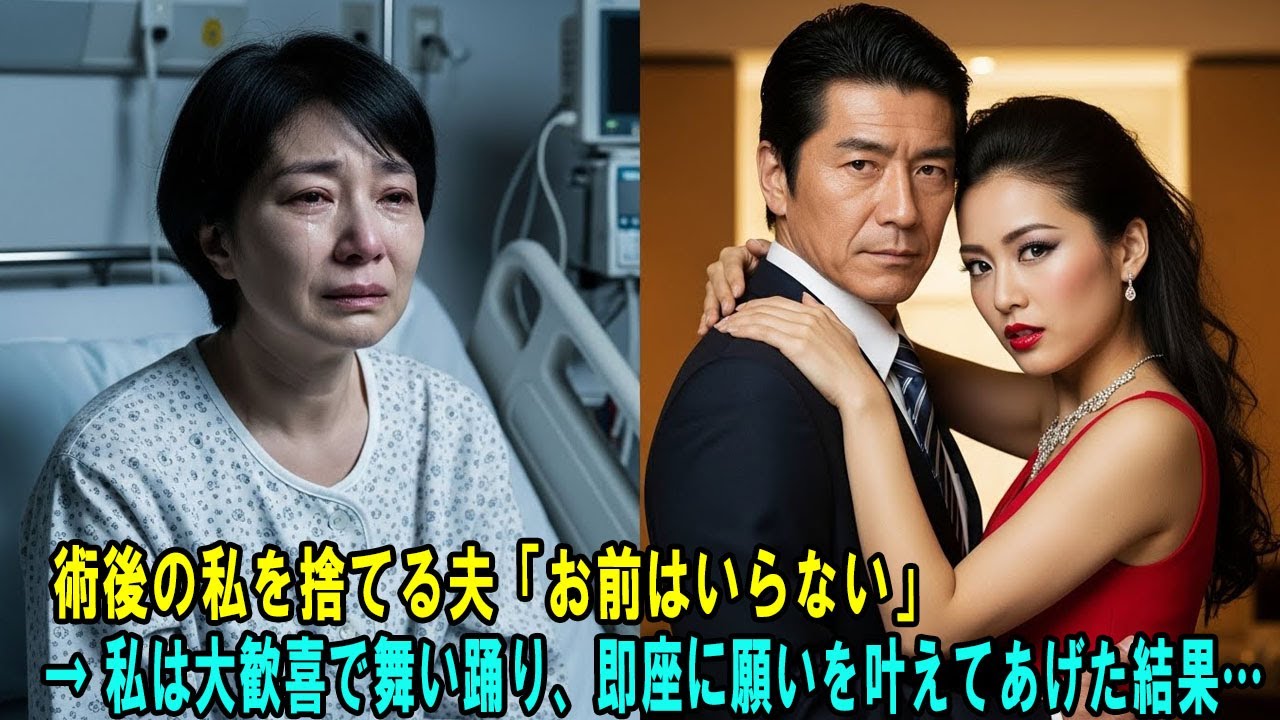 術後の私を捨てる夫「お前はいらない」→ 私は大歓喜で舞い踊り、即座に願いを叶えてあげた結果… #感動の物語 #AIストーリー