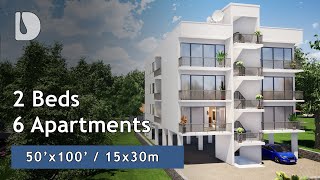 6 Apartments with 2 Bedrooms House Tour on 50X100 Plot - DPRO.design