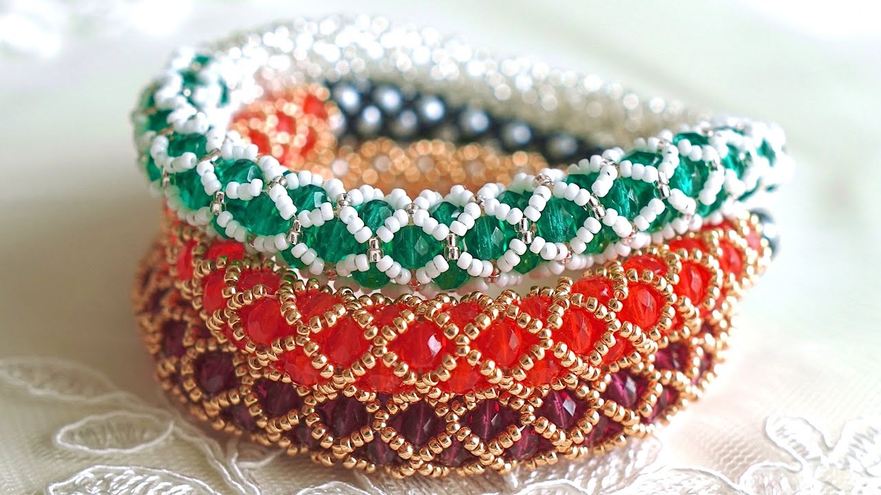 Beaded Jewelry Making｜Netting Tubular Bangle｜DIY Beading