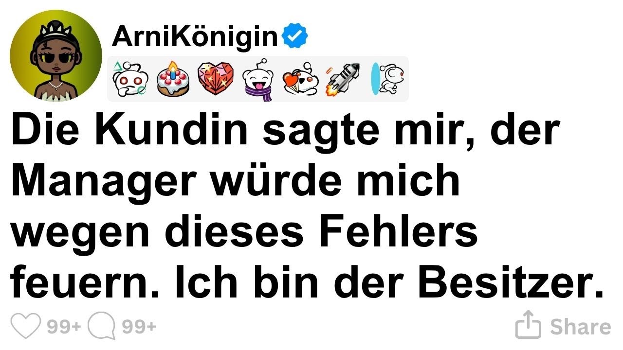 [GANZE STORY] Die Kundin sagte, der Manager würde mich feuern. Ich bin der Besitzer.