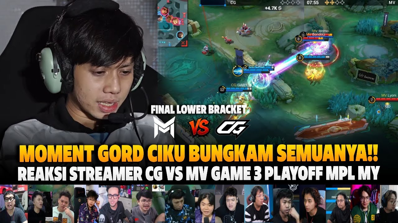 MOMENT GORD CIKU BUNGKAM SEMUANYA❗REAKSI STREAMER FINAL LOWER BRACKET MPL MY S16 MV VS CG | GAME 3