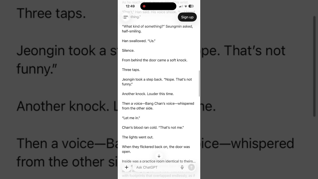 Asking ChatGPT to make a skz horror story (it was fun reading this ngl!)