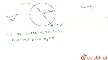 AB is a diameter of a circle with centre C = (-2, 5). If A = (3, -7). Findthe coordinates of B. ...