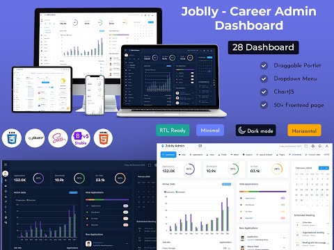 Job Application Dashboard Template for HR, Recruiters & Career Portals