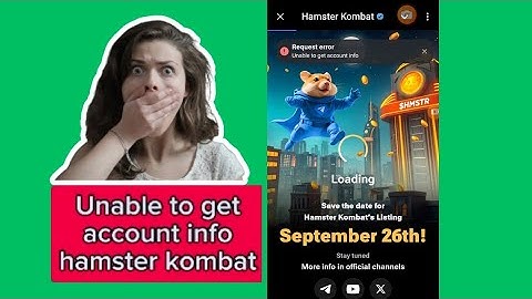 Unable to Get Account Info Hamster Kombat | Request Error Unable to Get Config Error 😱