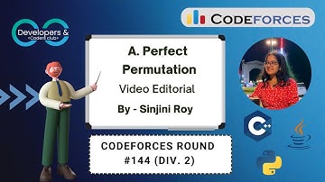 A. Perfect Permutation | Codeforces Round 144 (Div. 2) | Codeforces | DCC NIT-A
